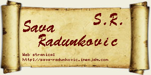 Sava Radunković vizit kartica